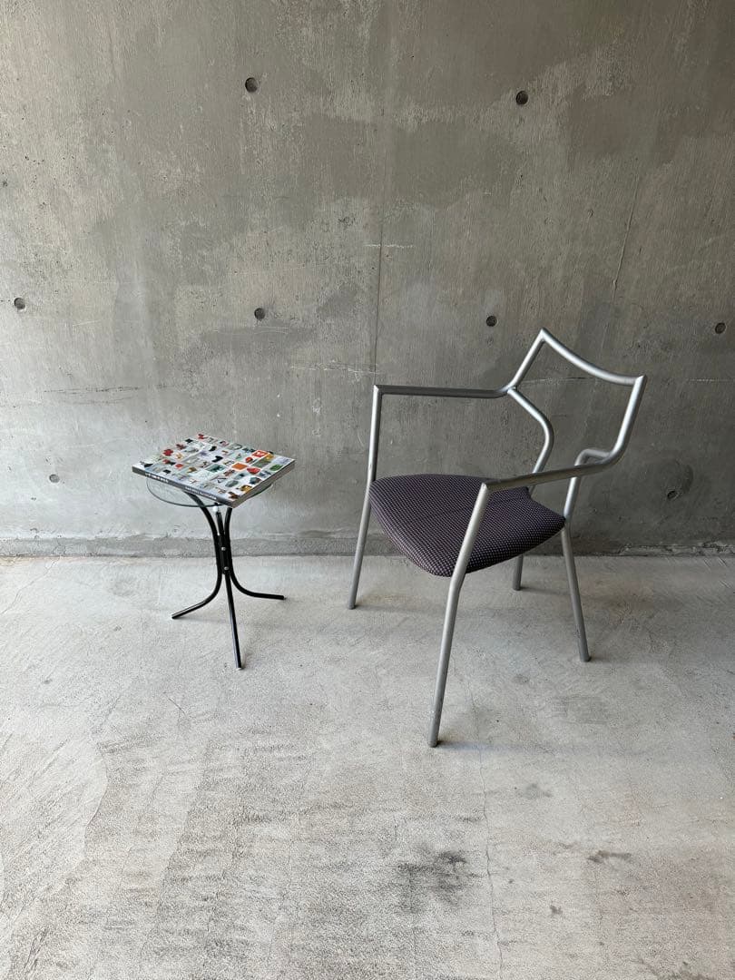 80’sポストモダン　メタルフレームチェア　2脚セット