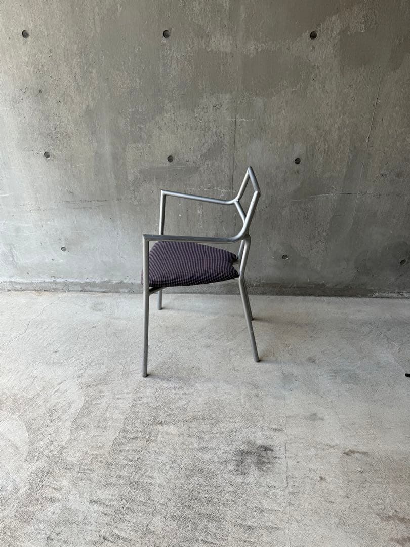 80’sポストモダン　メタルフレームチェア　2脚セット