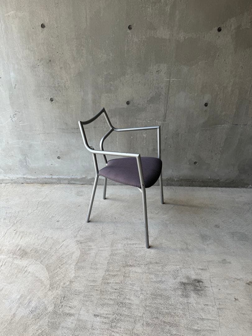 80’sポストモダン　メタルフレームチェア　2脚セット