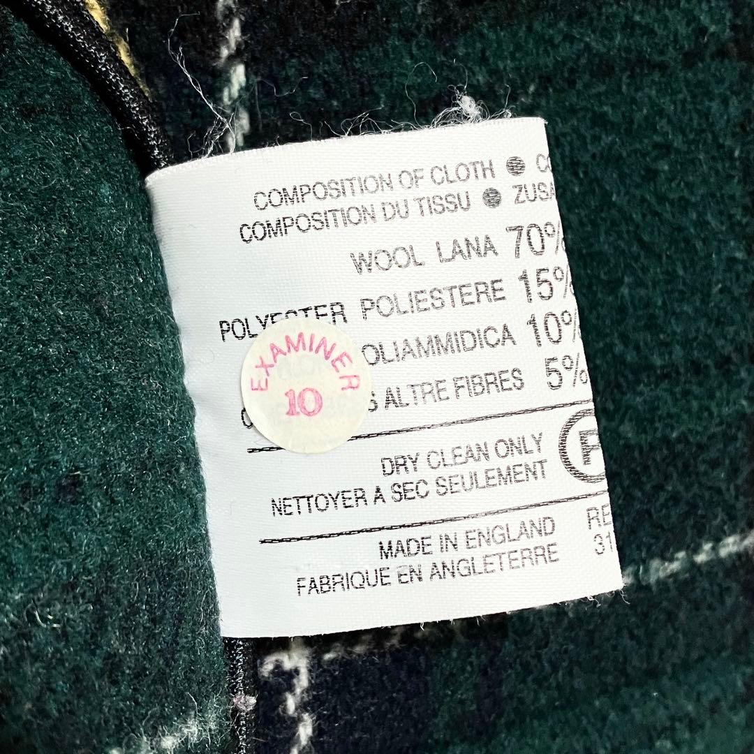 バーバリーロンドン ノバチェック ダッフルコート フード グリーン S