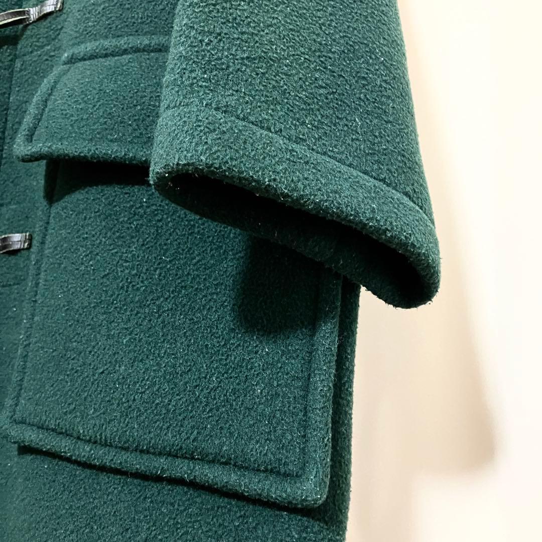 バーバリーロンドン ノバチェック ダッフルコート フード グリーン S