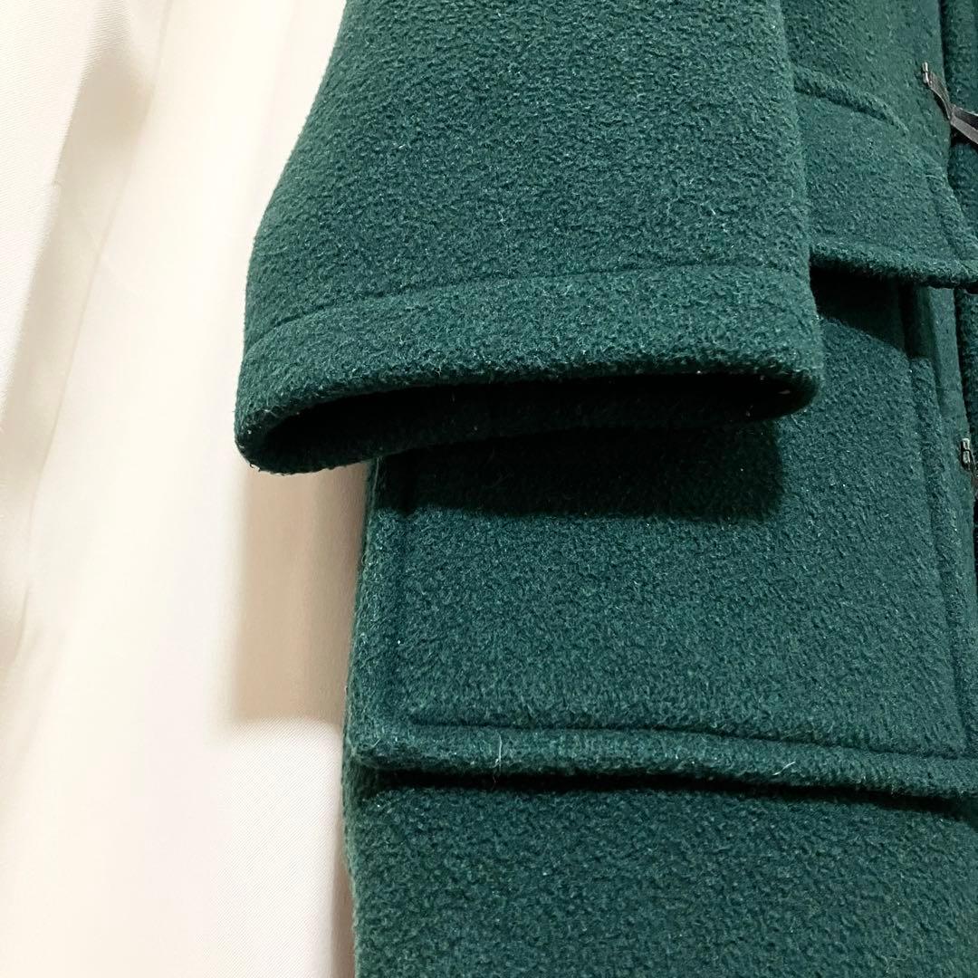 バーバリーロンドン ノバチェック ダッフルコート フード グリーン S