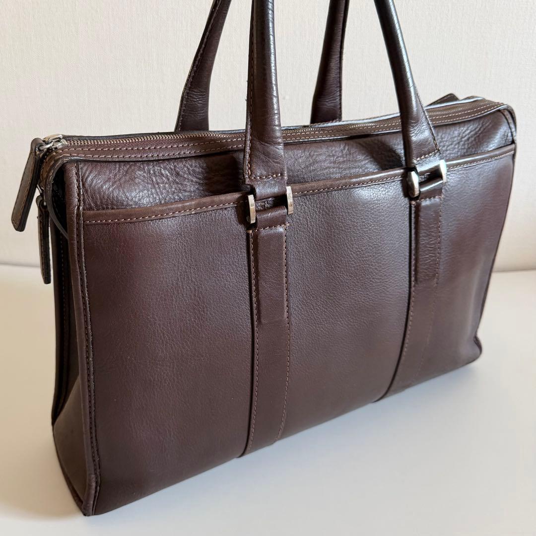 【防水本革】土屋鞄 プロータ 防水ジッパーソフトブリーフ ダークブラウン A4