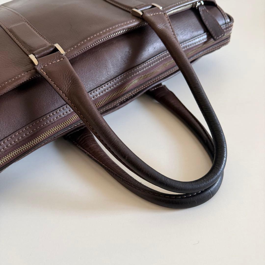 【防水本革】土屋鞄 プロータ 防水ジッパーソフトブリーフ ダークブラウン A4