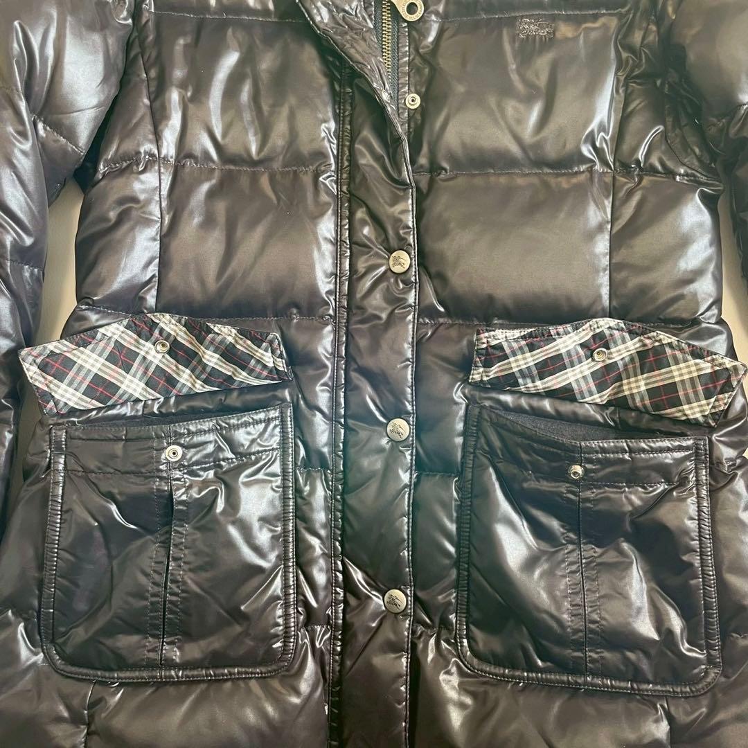 【バーバリーブルーレーベル】2way ダウンジャケット ファー 黒 38