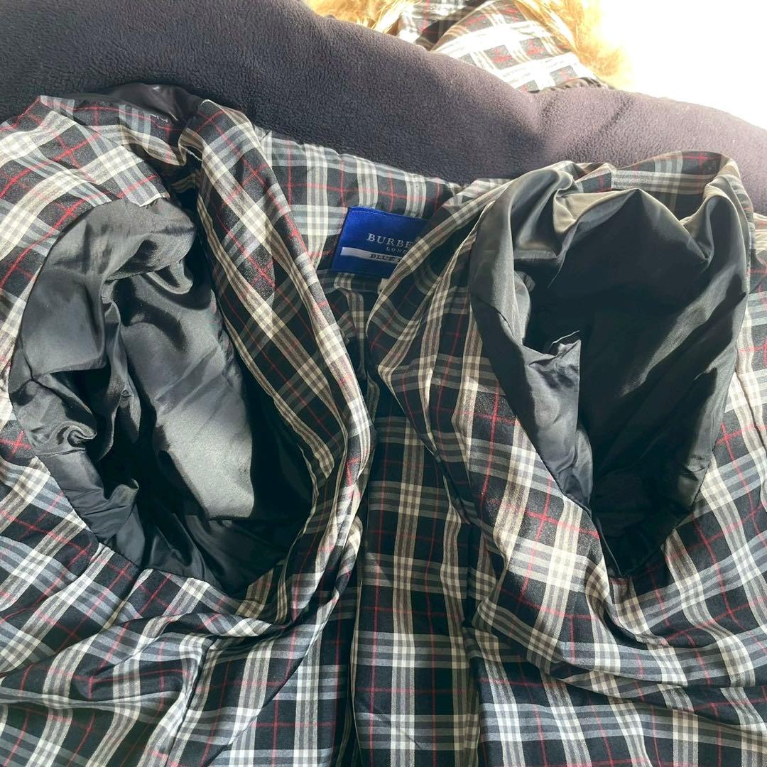 【バーバリーブルーレーベル】2way ダウンジャケット ファー 黒 38