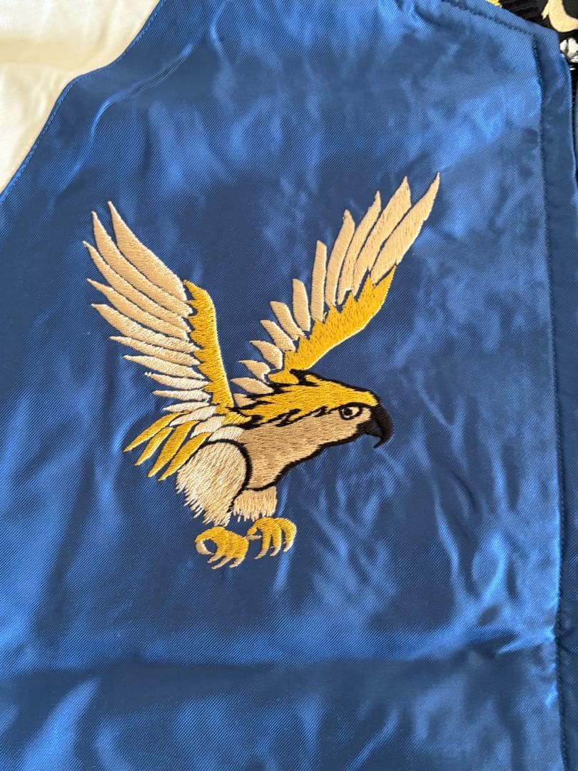 テーラー東洋　スーベニアジャケット　ホワイトタイガーxゴールドドラゴンサイズXL