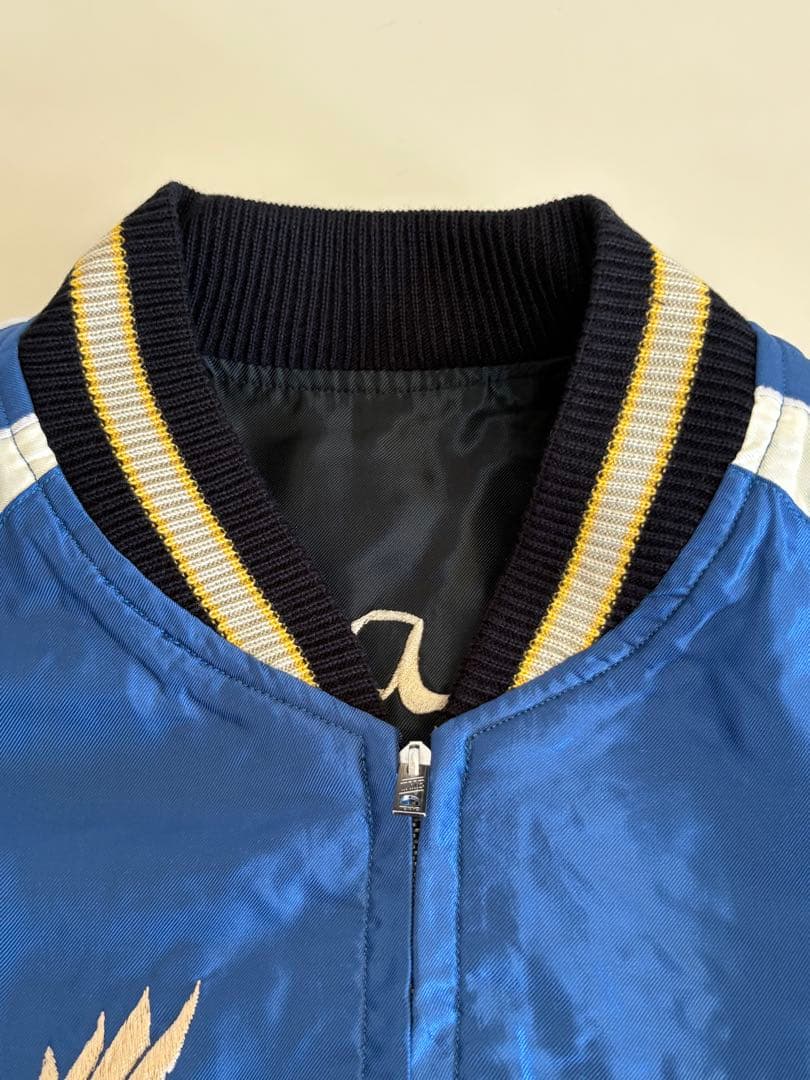 テーラー東洋　スーベニアジャケット　ホワイトタイガーxゴールドドラゴンサイズXL