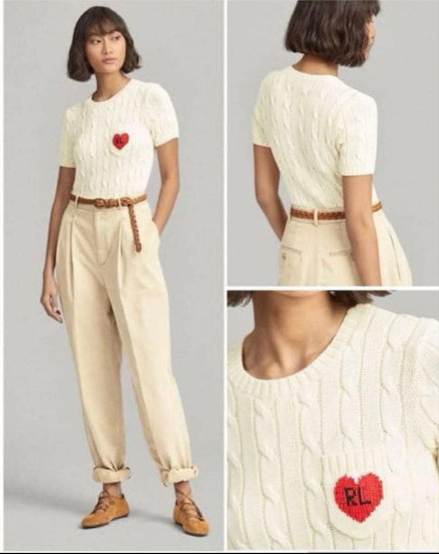 希少⭐︎即完売⭐︎美品⭐︎ラルフローレン⭐︎ RL ハート ショートスリーブ セーター