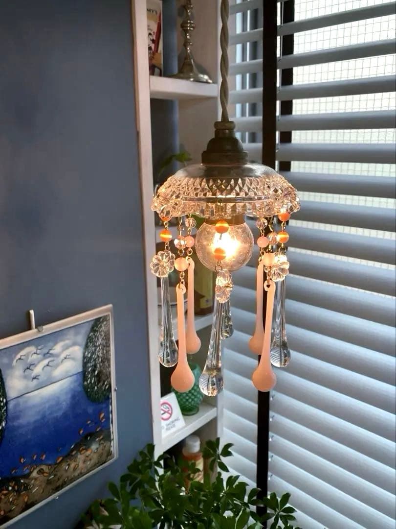 シャンデリア　オパールセント　フランス　アンティーク　1920年