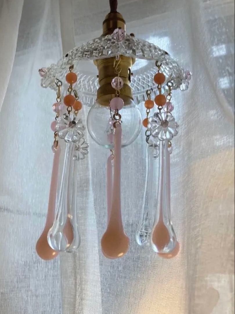 シャンデリア　オパールセント　フランス　アンティーク　1920年