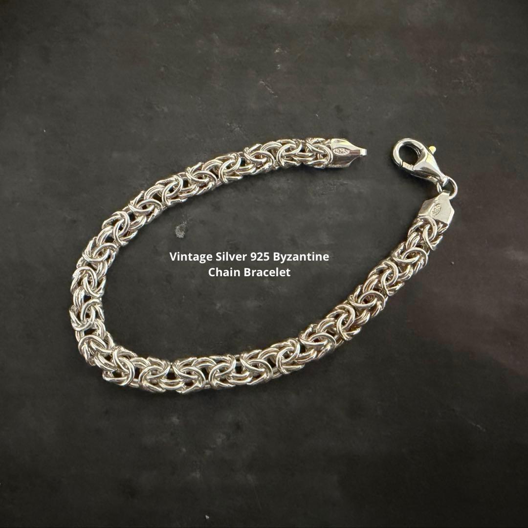 希少　ヴィンテージ　ブレスレット　ビザンチン　チェーン　アンティーク　イタリア