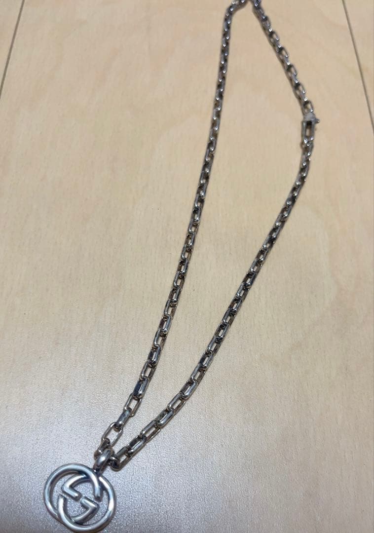 GUCCIグッチ CGロゴ インターロッキング　Ag925太め ネックレス