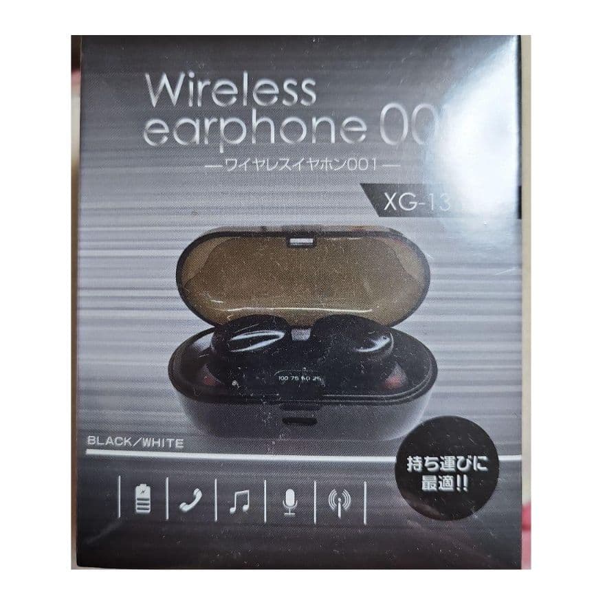 Wireless earphone 001 XG-13 ブラック/ホワイト