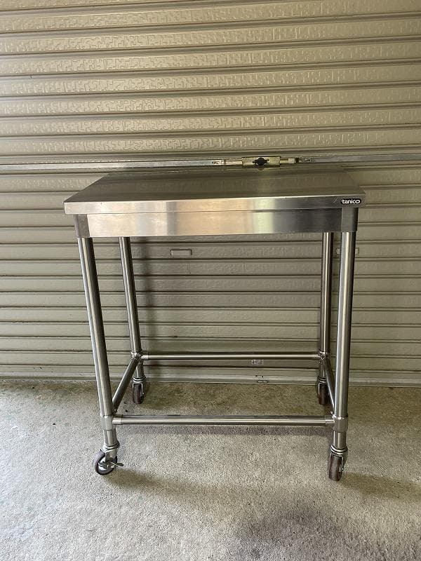 タニコー　作業台　ローラー付　調理台　業務用　幅750×奥450×高850mm