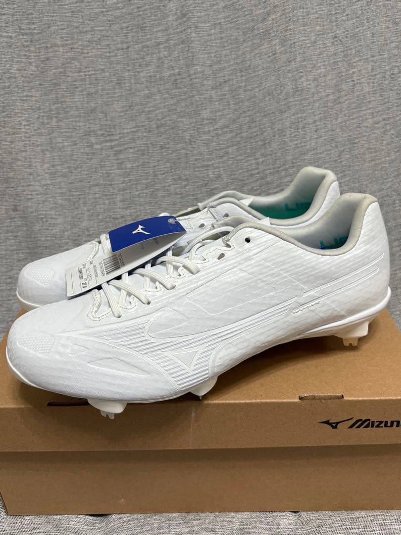 27.0 野球 スパイク 金具 ミズノ ライトレボゼロ2 白スパイク 紐 軽量