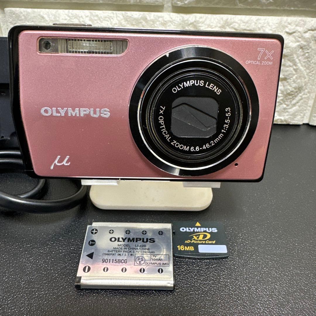 OLYMPUS ミュー µ-7000ピンク　動作品　xd ピクチャーカード付き