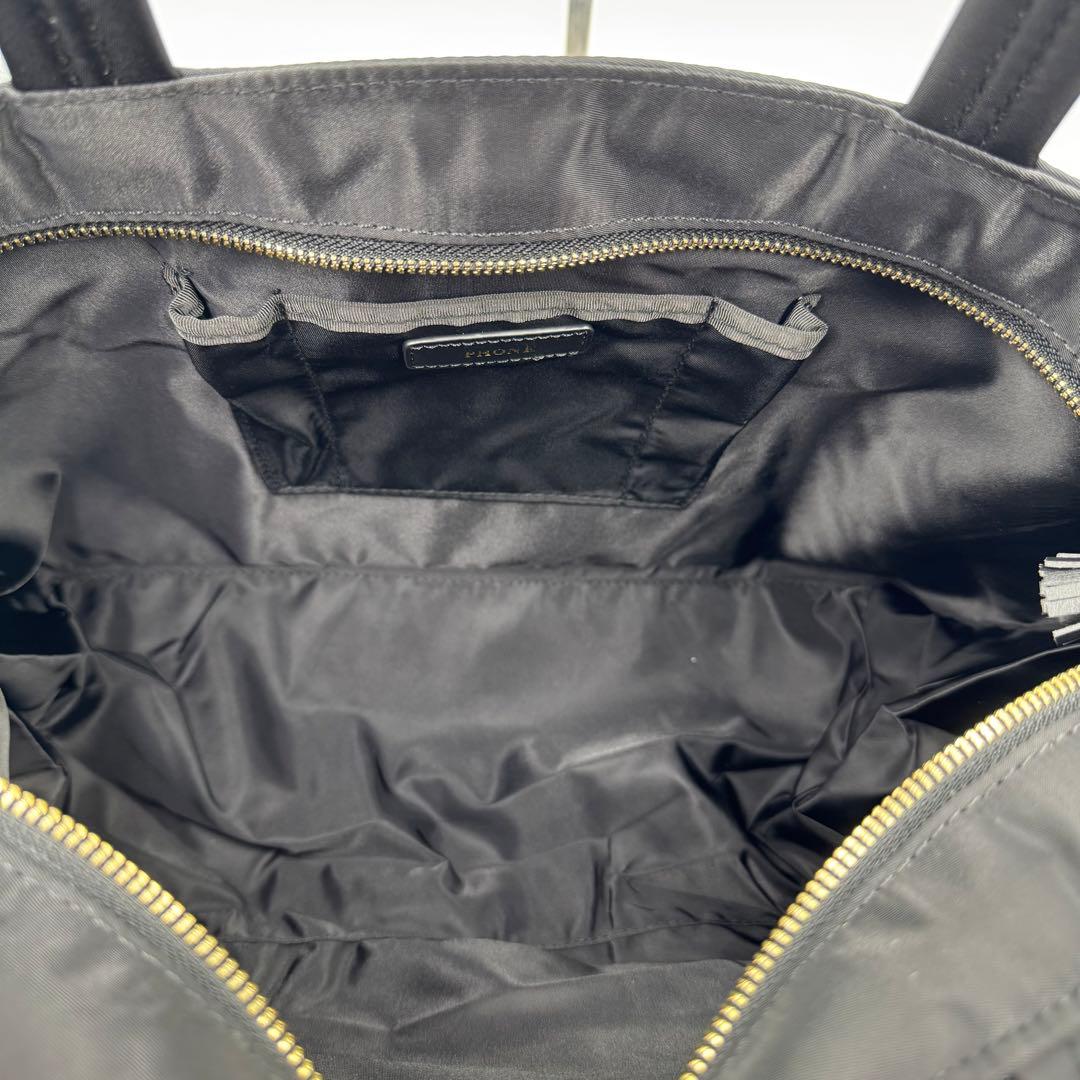 アニヤハインドマーチ ブラックトートバッグ サングラスポケット付き