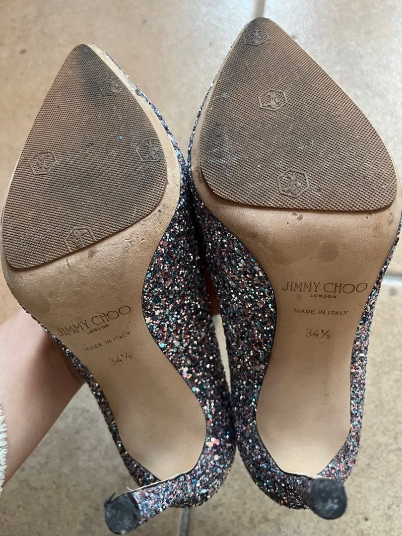 香代子JIMMY CHOO グリッター ハイヒール 34.5