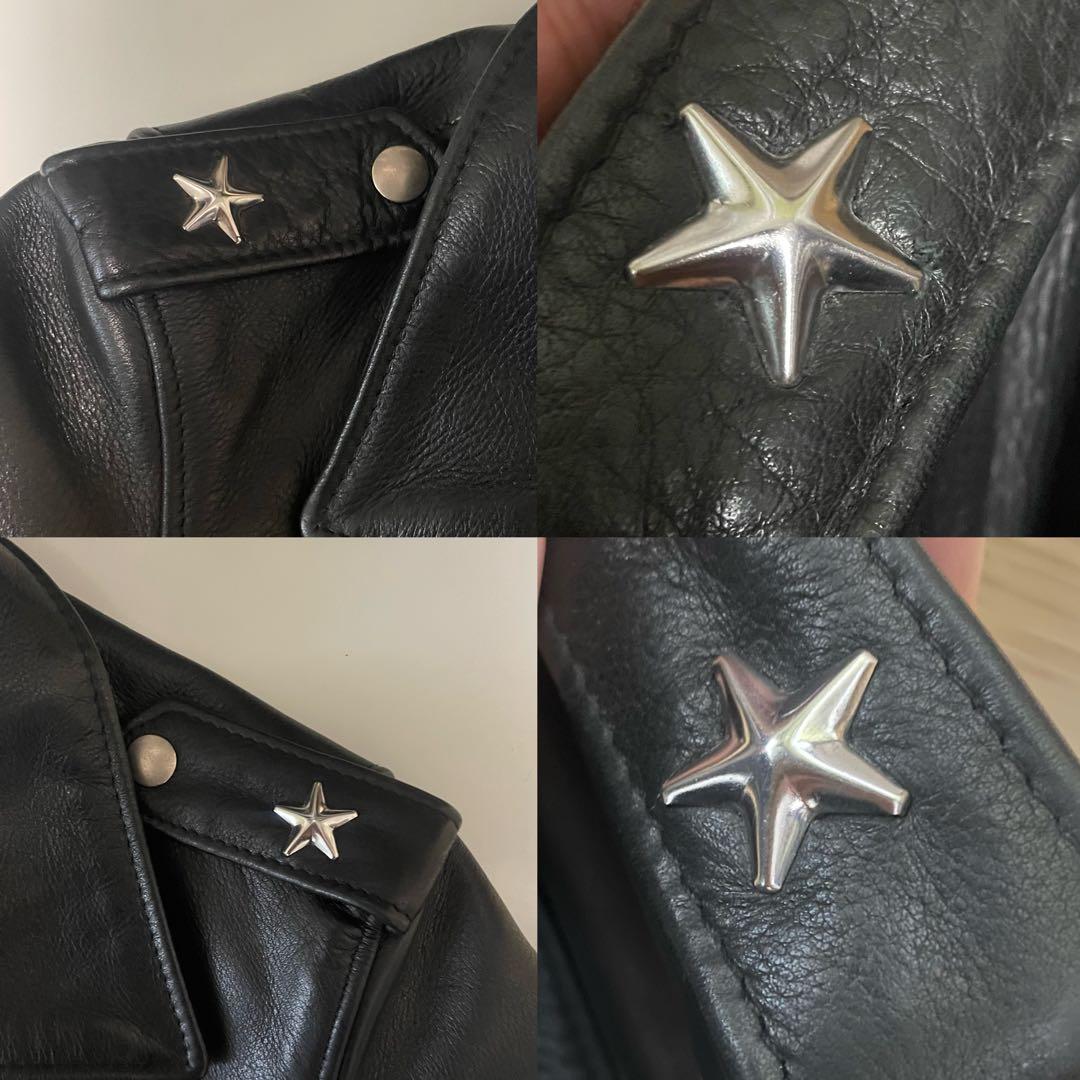 美品【ショット】ダブルライダースジャケット ワンスター 516UST 34 黒