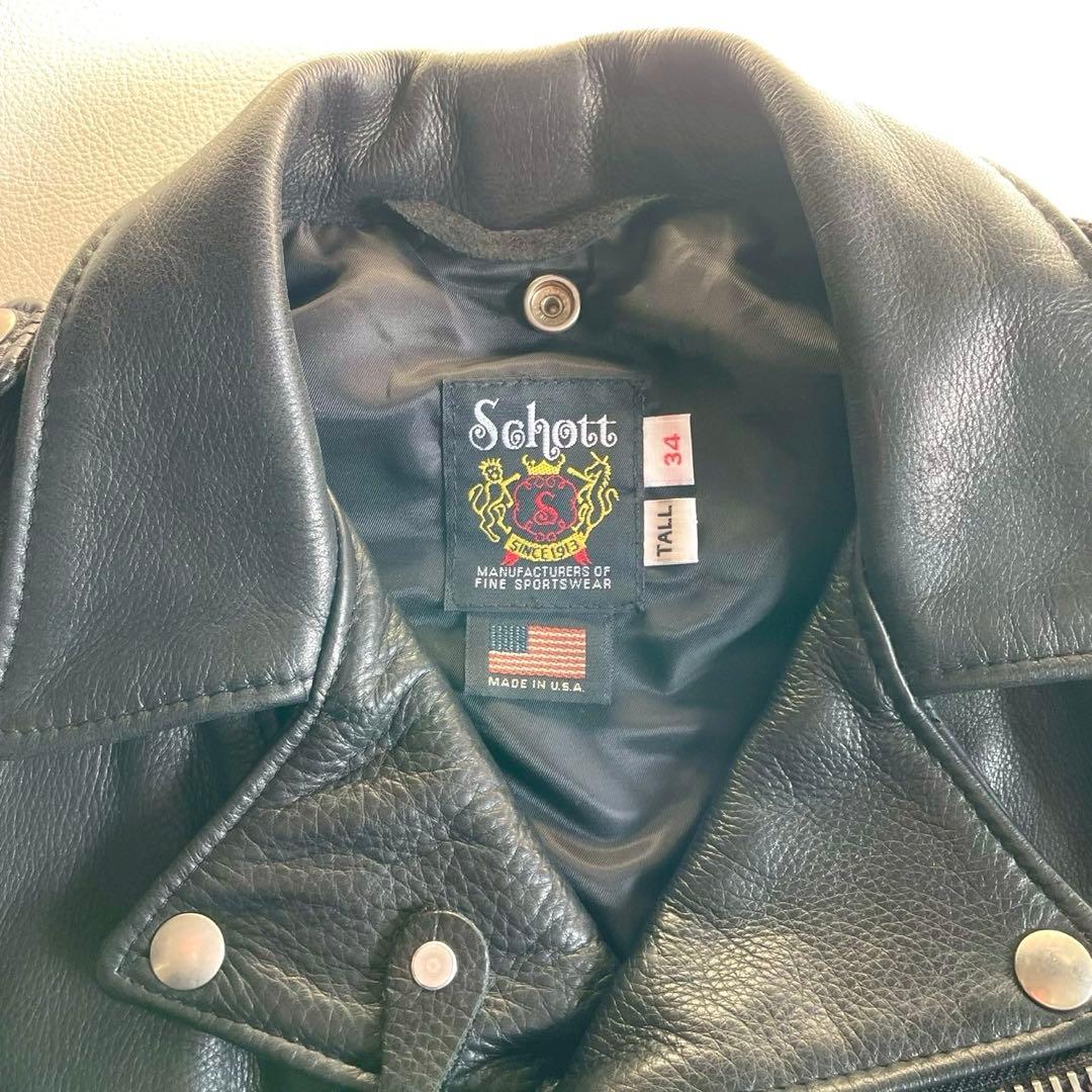 美品【ショット】ダブルライダースジャケット ワンスター 516UST 34 黒