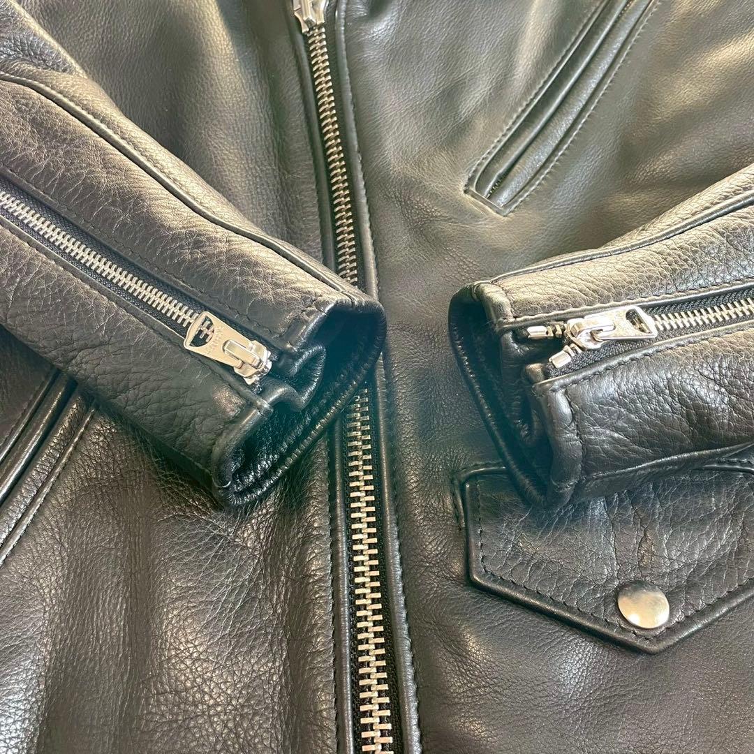 美品【ショット】ダブルライダースジャケット ワンスター 516UST 34 黒