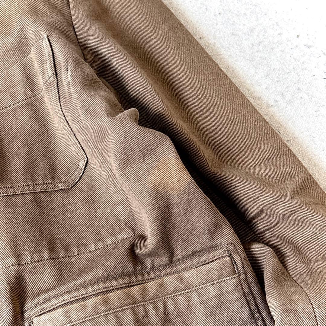 MHL. 日本製 Mサイズ コットン3つボタン ワークジャケット 茶フェード感