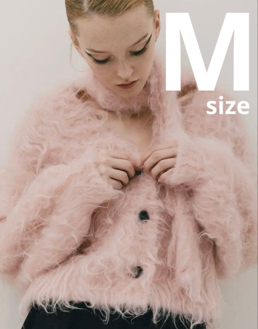 THE TOE 【極美品】シャギーカーディガン ピンク ショート丈 M