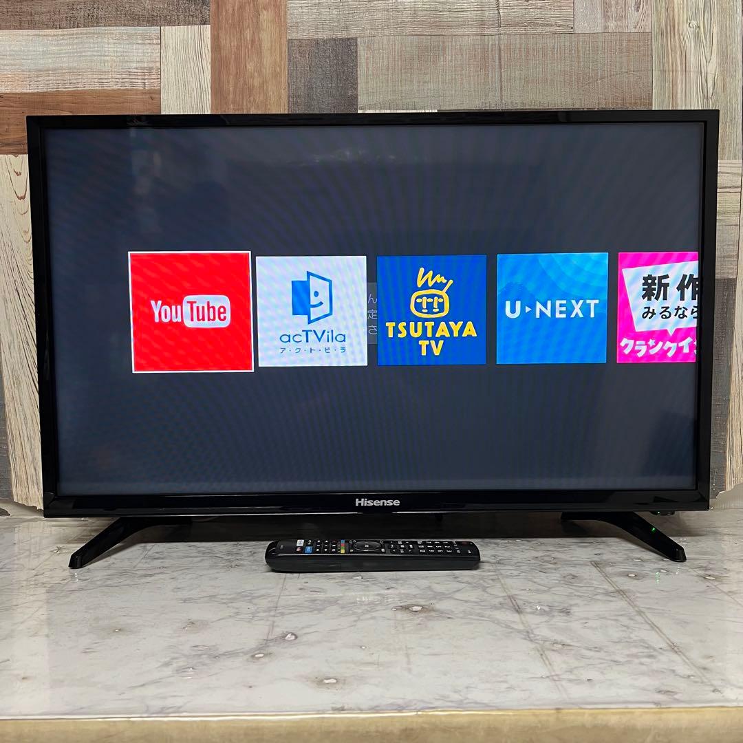 即日受渡❣️3年前購入全国送料込ハイセンス32型YouTube.U-NEXT