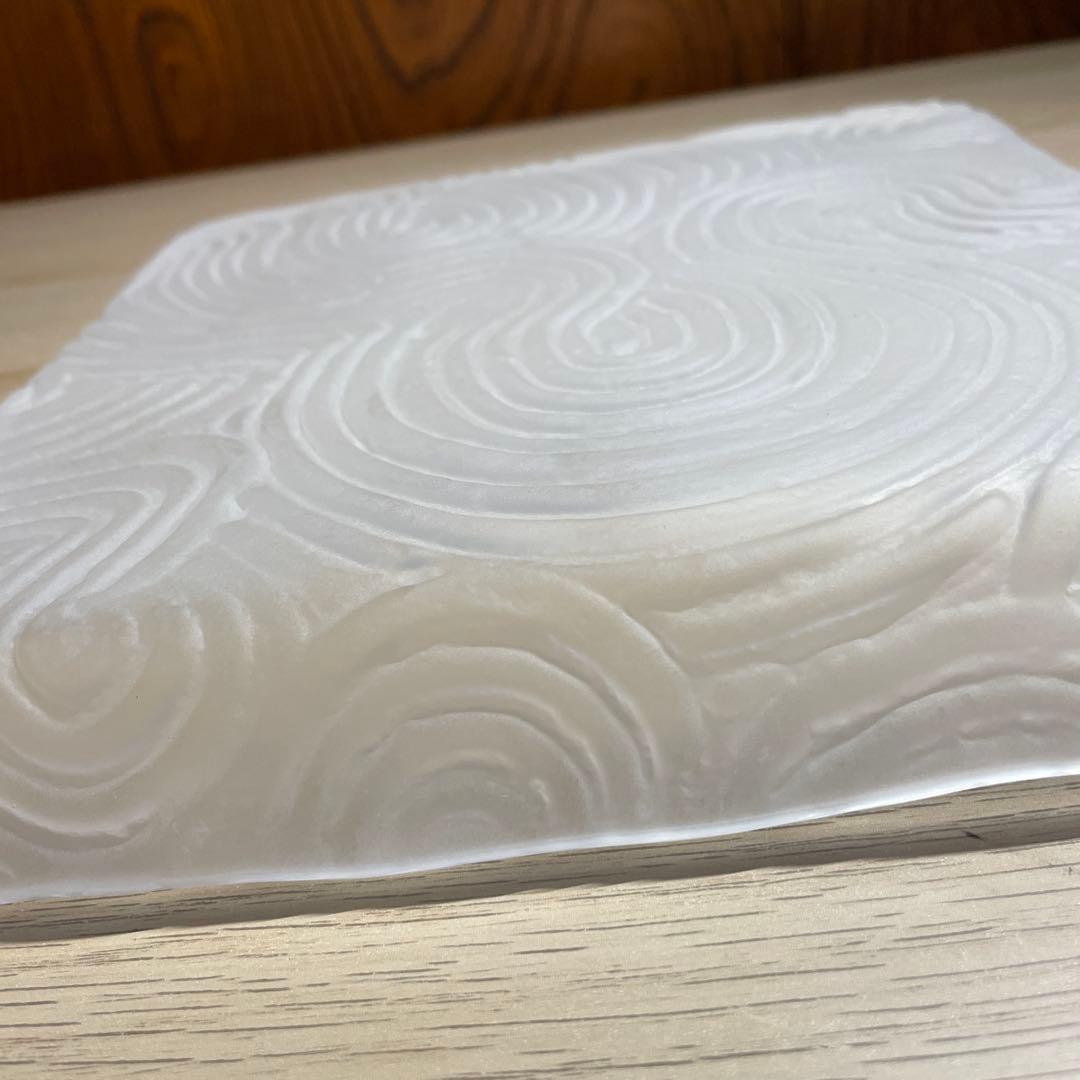 益子焼作家　坂田甚内　ガラス波状紋四方皿　箱なし