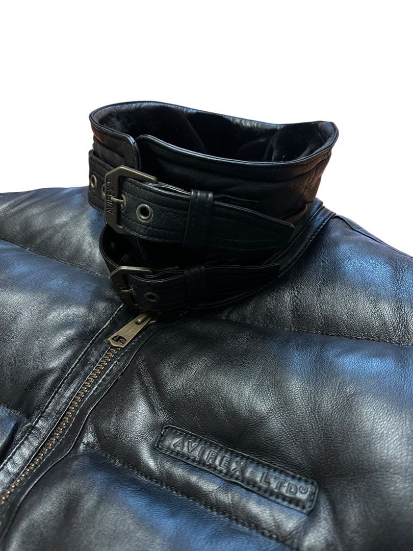 特大！XXL希少 美品 AVIREX 本革 B-3 ファーレザーダウンジャケット