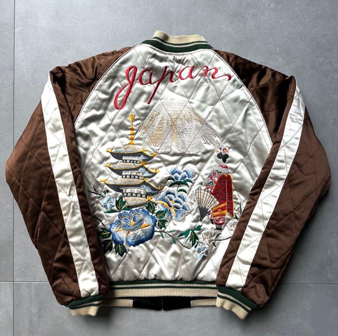 テーラー東洋 スカジャン M品番 舞妓 虎 M18484 黒 ブラウン 中綿