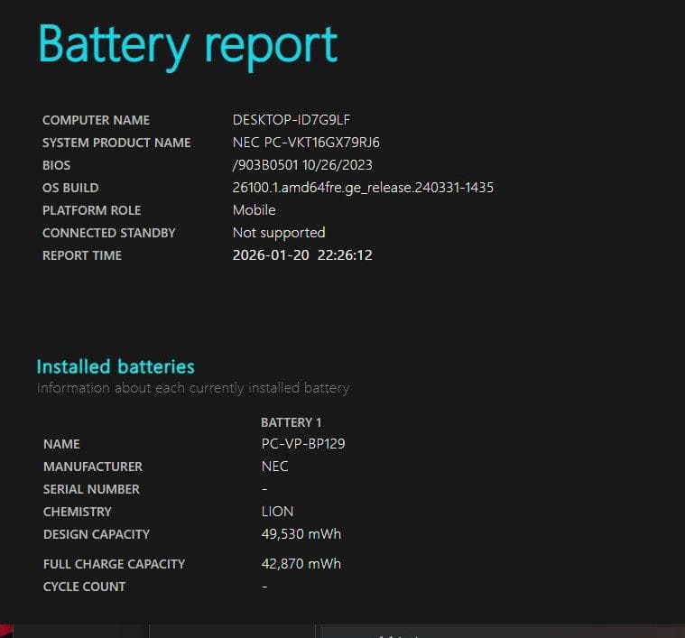 NEC 8世代i5 SSD128GB Windows11 VKT16/G‑6
