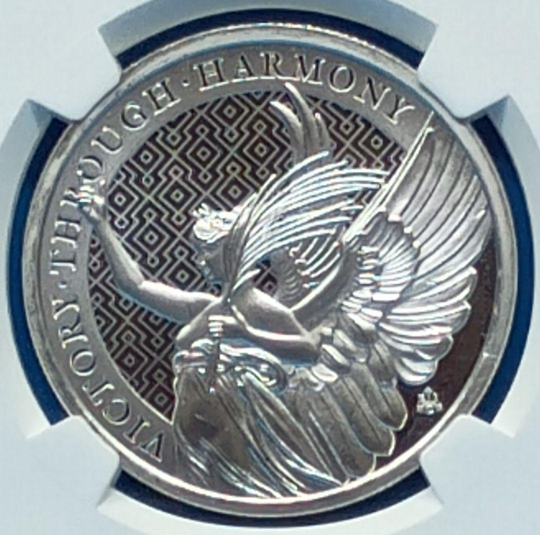 2021 セントヘレナ 女王の美徳 勝利の女神 1ポンド銀貨 NGC MS70