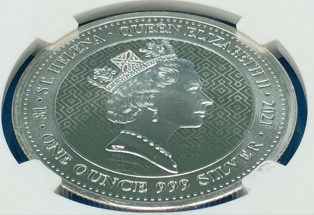 2021 セントヘレナ 女王の美徳 勝利の女神 1ポンド銀貨 NGC MS70