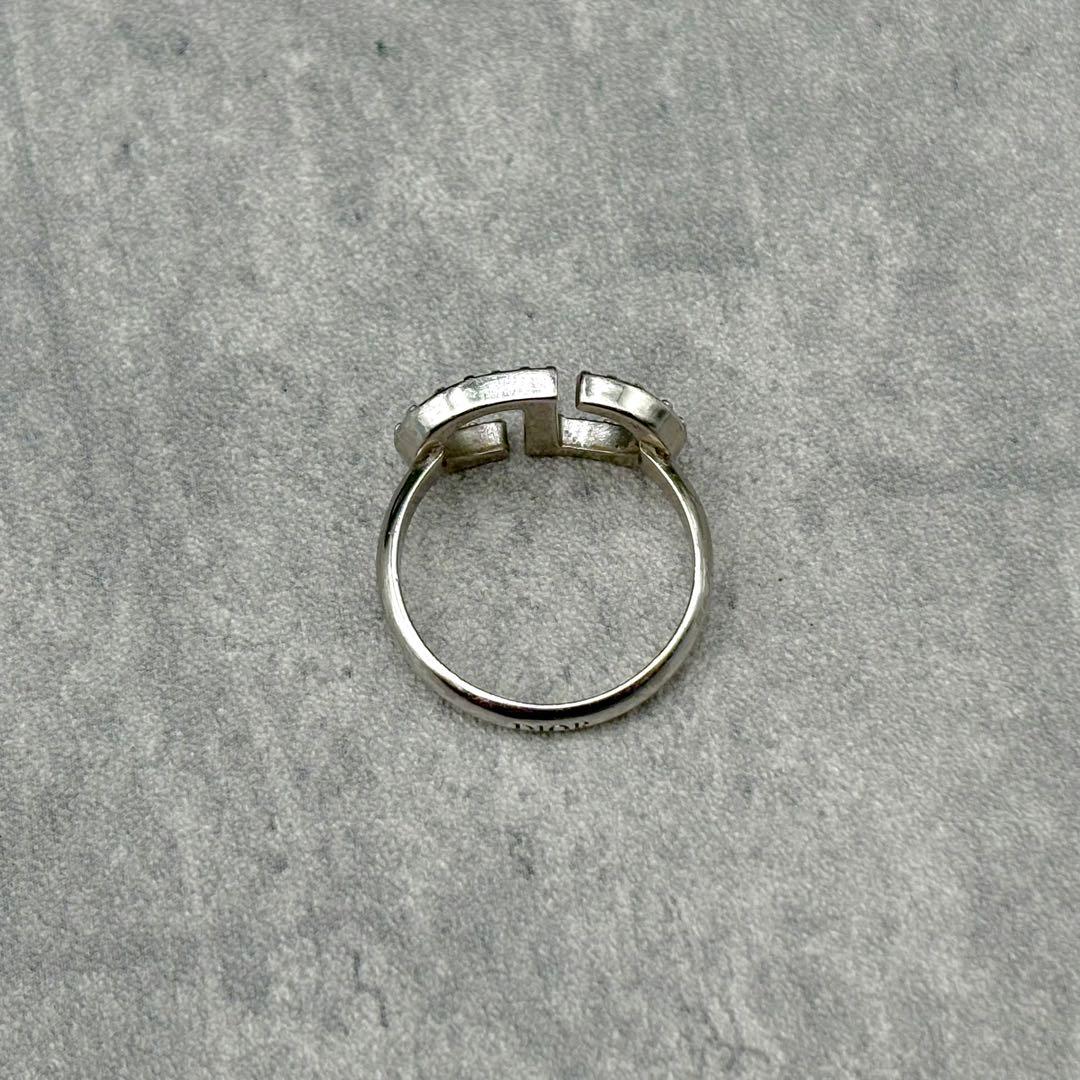 現行✨ 美品 DIOR Petit CD ビジュー×シルバーリング M 約11号