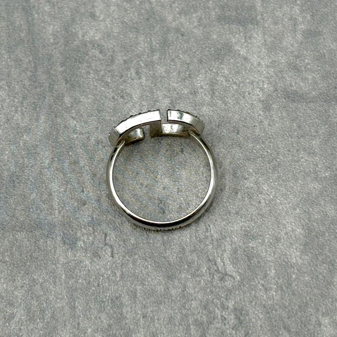 現行✨ 美品 DIOR Petit CD ビジュー×シルバーリング M 約11号