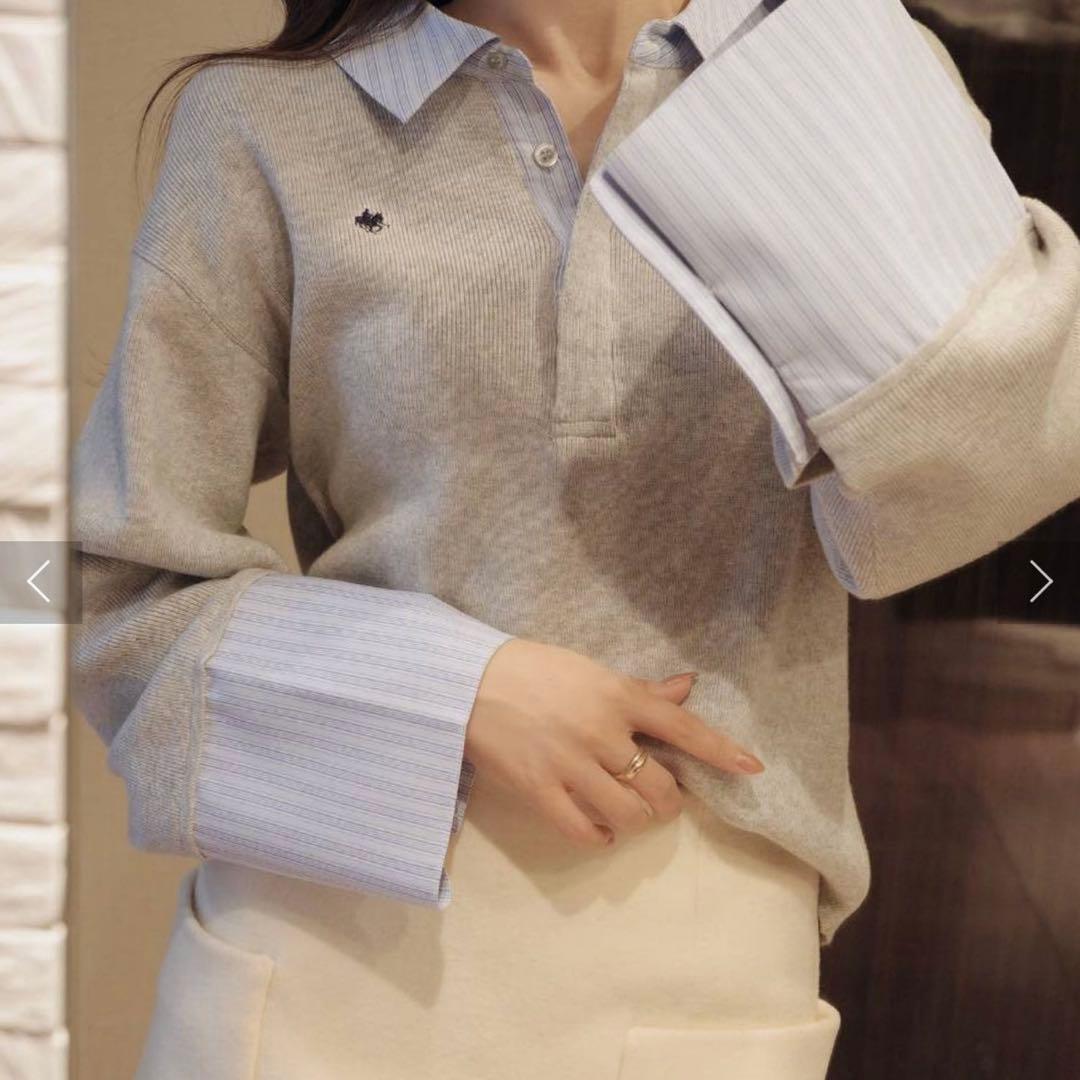 【POLO BCSコラボ】シャツカラーカフスニットプルオーバー