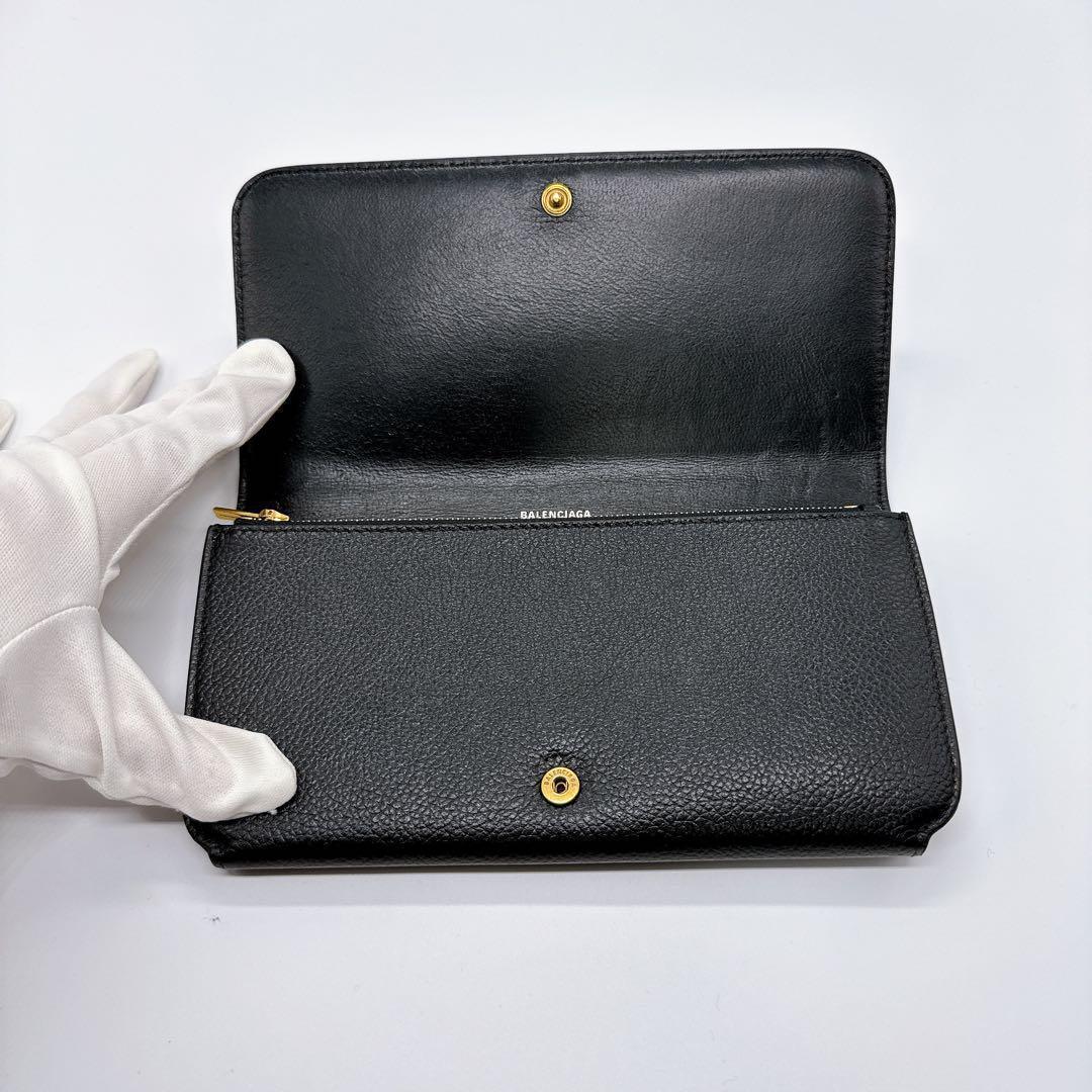 バレンシアガ 594289 レザー エブリデイ ブラック 長財布 美品 お買い得