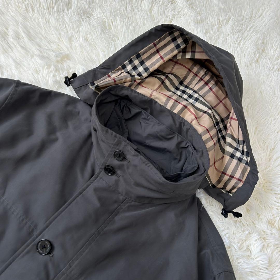 【極美品/LL】バーバリーロンドン モッズコート ライナー付 フード ベージュ