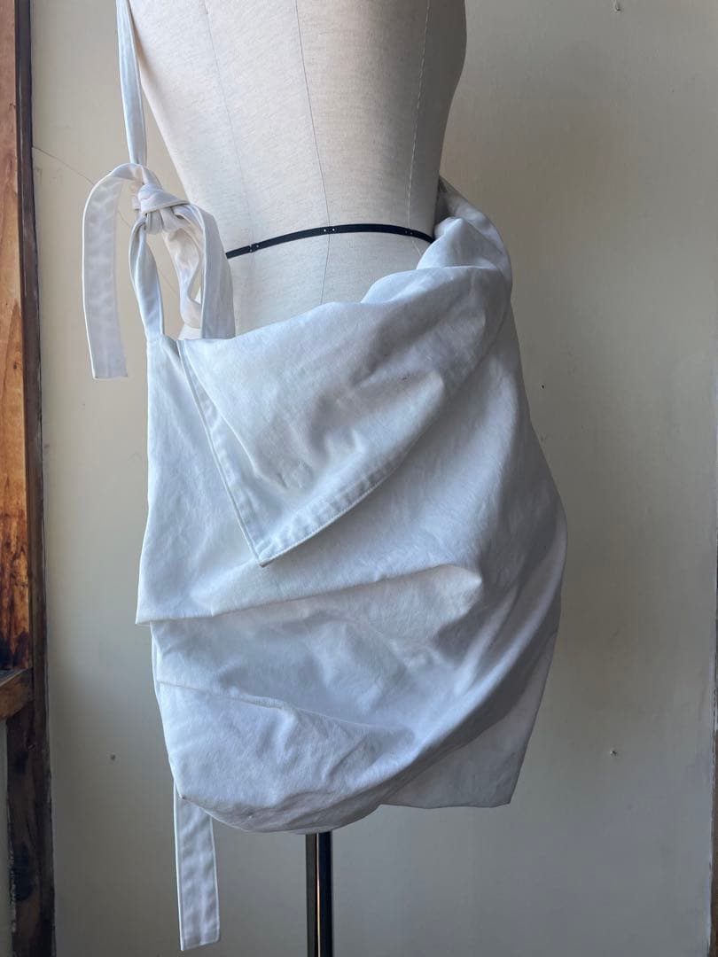 20AW ヨウジヤマモト Y’s キャンバスドレープショルダーバッグ ワイズ 白