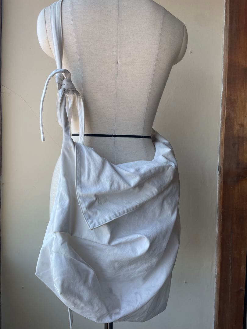 20AW ヨウジヤマモト Y’s キャンバスドレープショルダーバッグ ワイズ 白