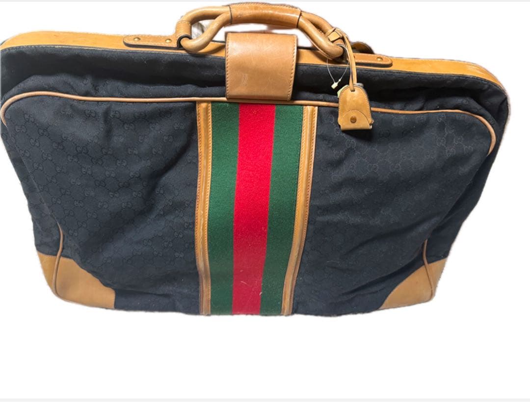 ヴィンテージ 80'S OLD GUCCI キャンバス レザー スーツケース