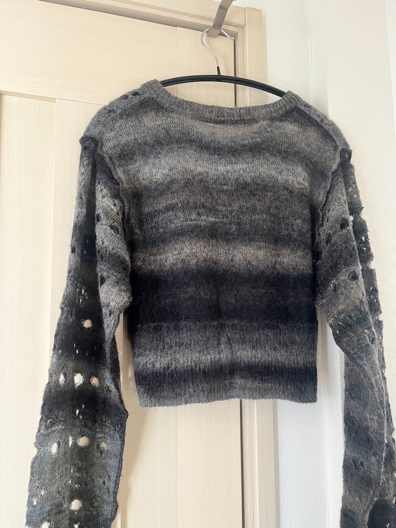 PERVERSE ホールデザイン クロップドカーディガン