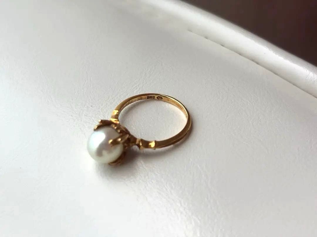 18金　真珠　パール　指輪