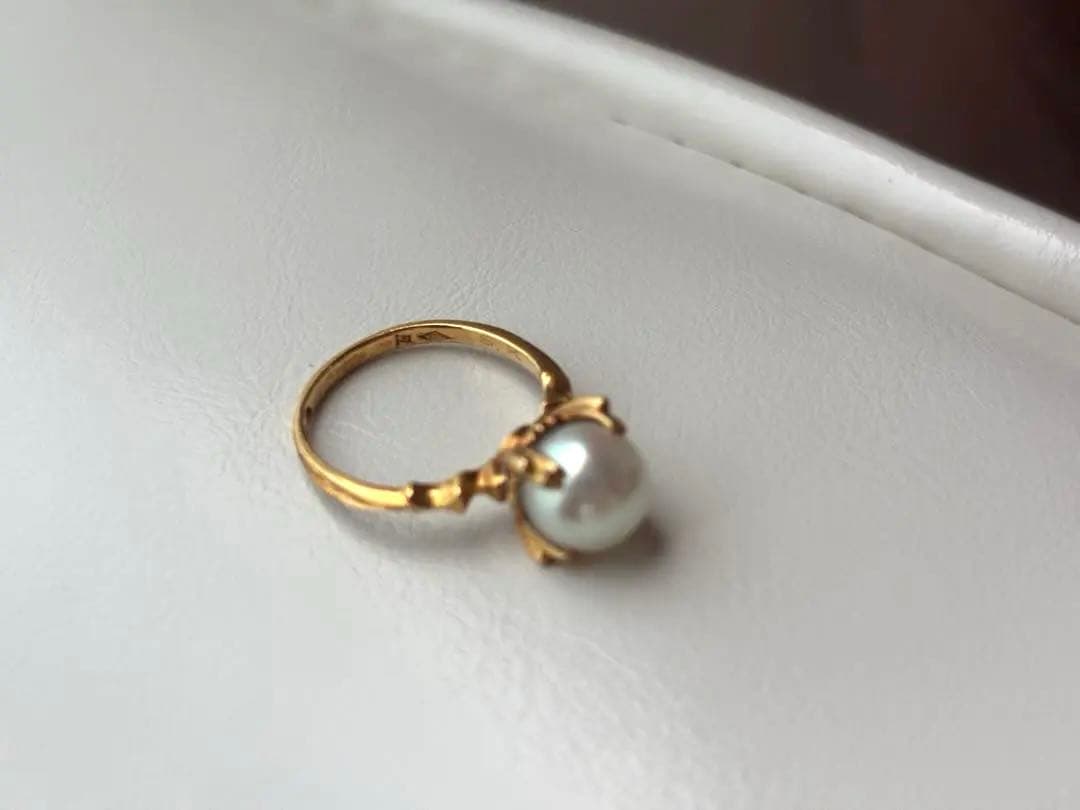 18金　真珠　パール　指輪