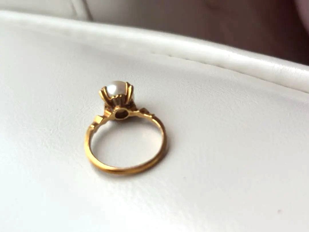 18金　真珠　パール　指輪