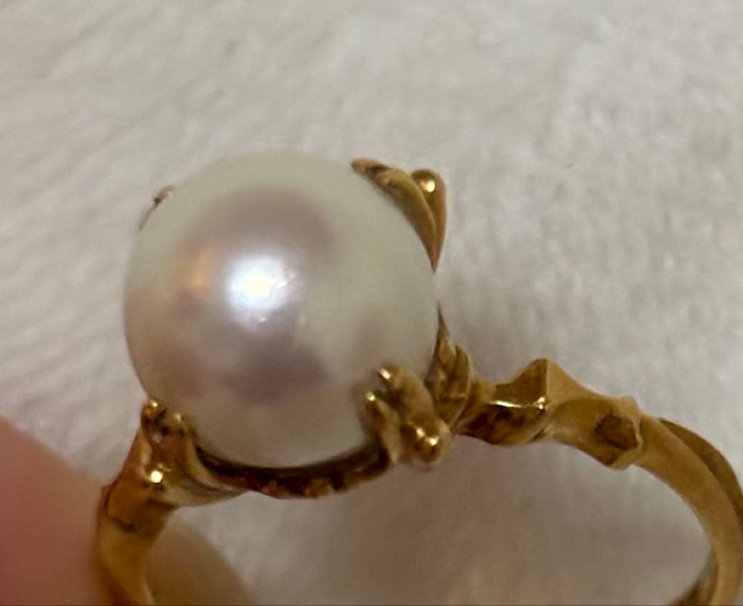 18金　真珠　パール　指輪