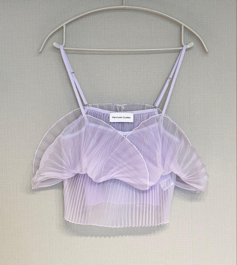 トップス Perfume Closet Sheer Pleats Bustier Moon