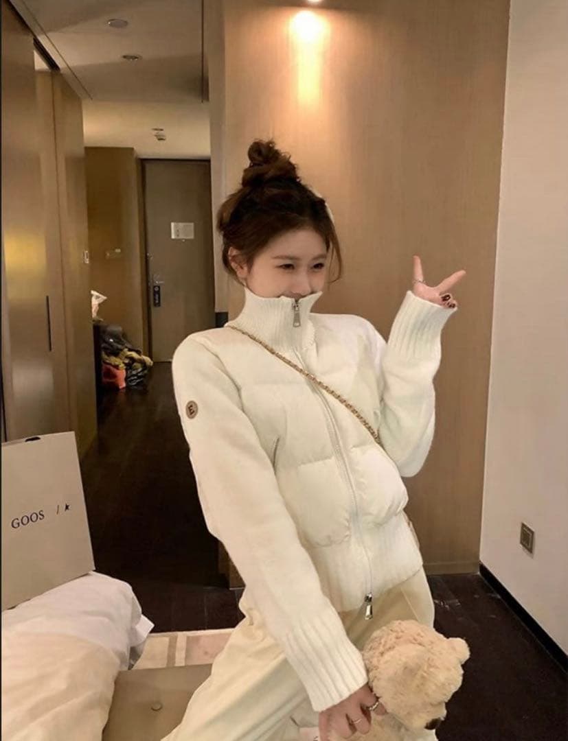 2日以内発送　ニットドッキング　ダウンジャケット